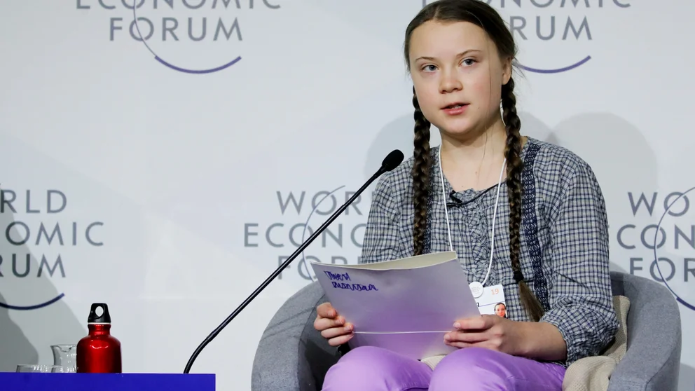 Greta Thunberg - Élites políticas y empresariales alimentan la destrucción del planeta, reiteró  Greta Thunberg, en el Foro de Davos.